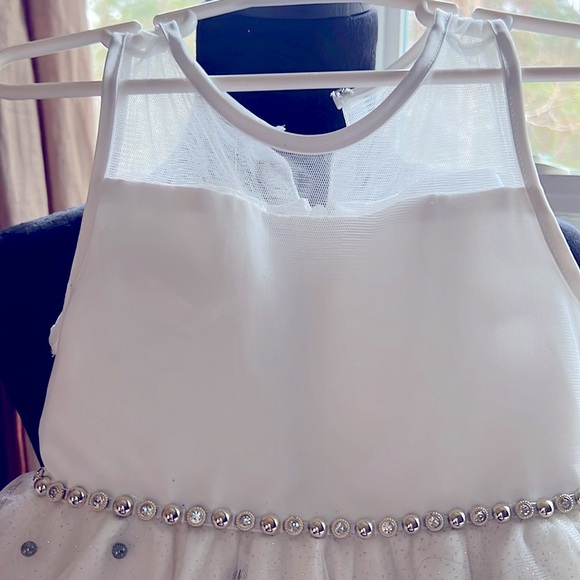 AMERICAN PRINCESS glittery off white  tulle dress with pearl accents - Picture 2 of 4